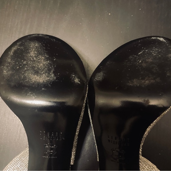 Stuart Weitzman Stiletto Slingback Sandals - Women 8.5 - Silver Metallic - Picture 7 of 8